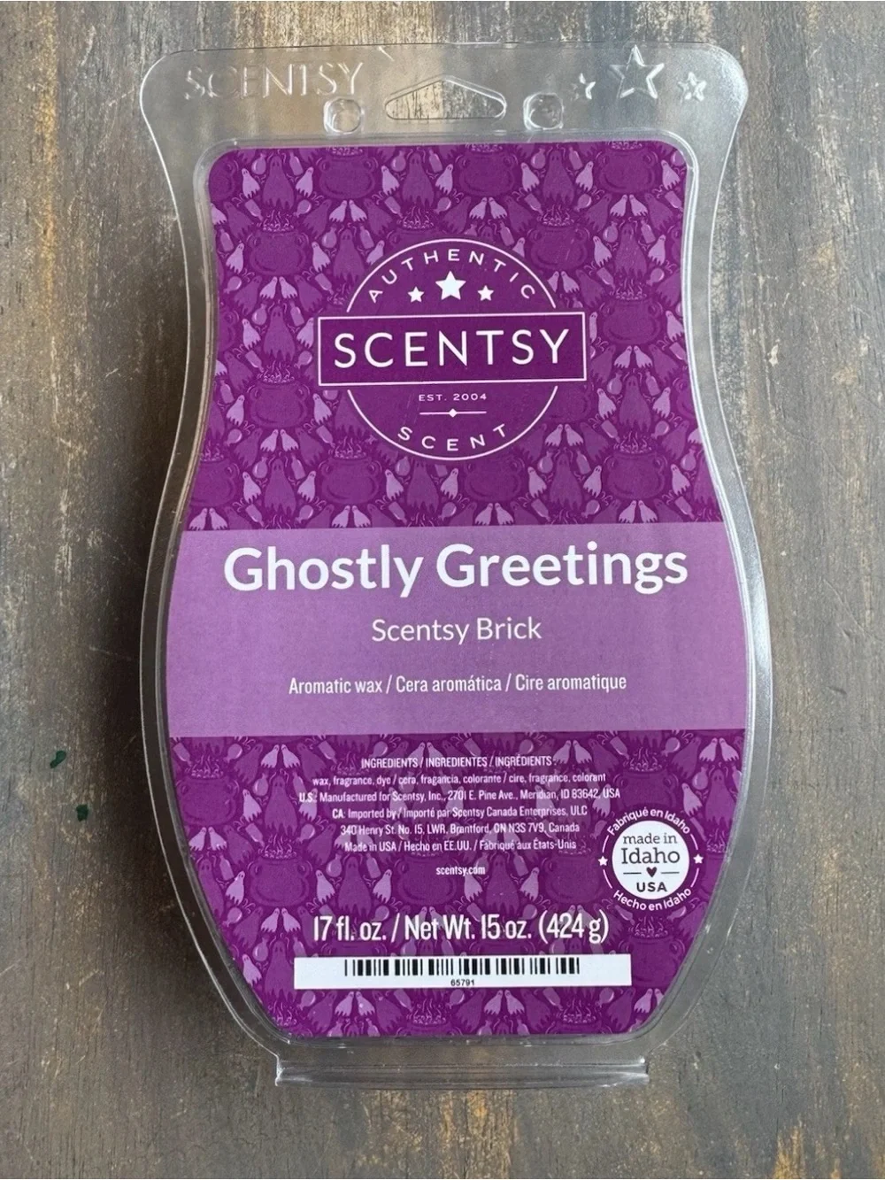 Scentsy Ghostly Greetings Wax Brick 17oz New Large Brick Jumbo Retired